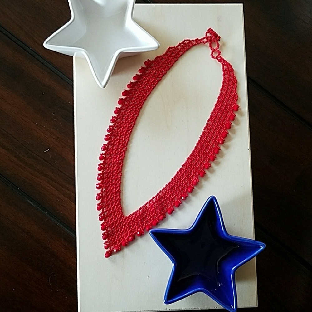 Red bead necklace